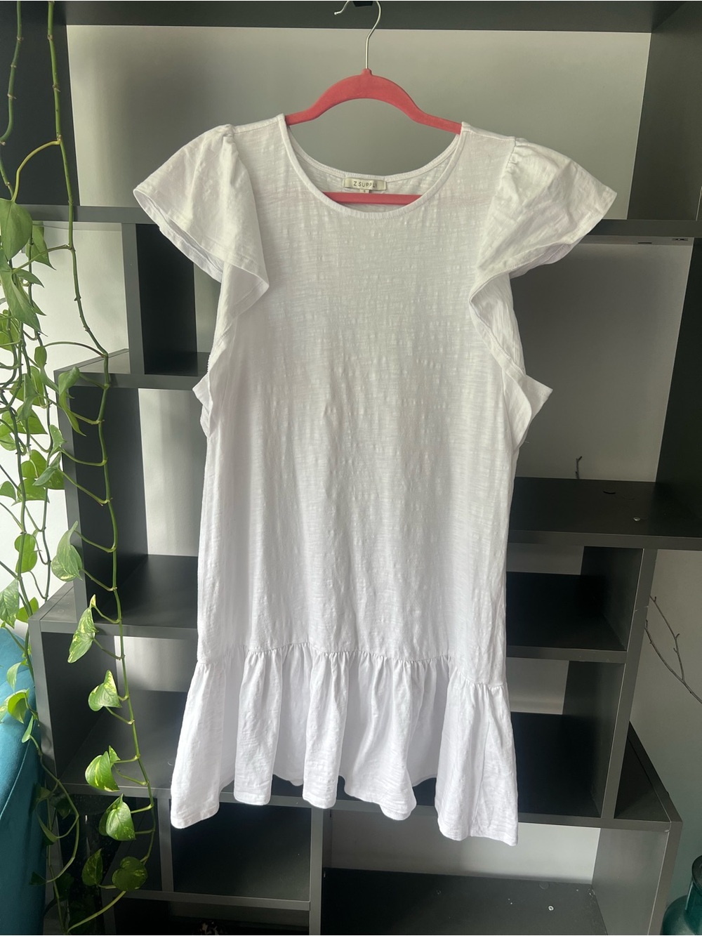 ☀️ Supply White Ruffle-Hem Mini Dress - Picture 2 of 8